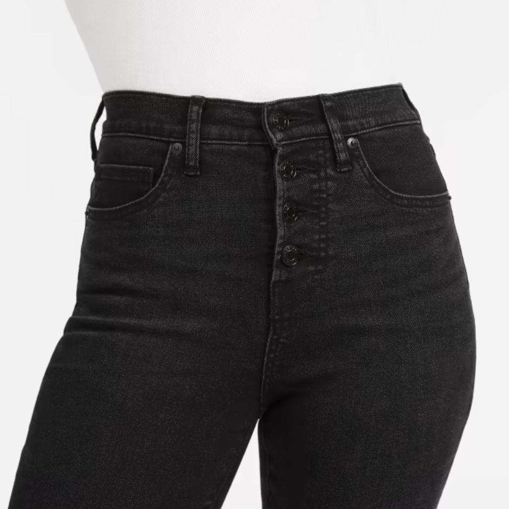 Everlane Authentic stretch high rise skinny button fly jeans